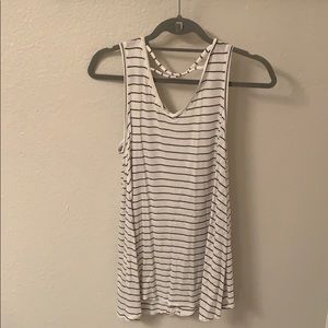Black and white striped tank